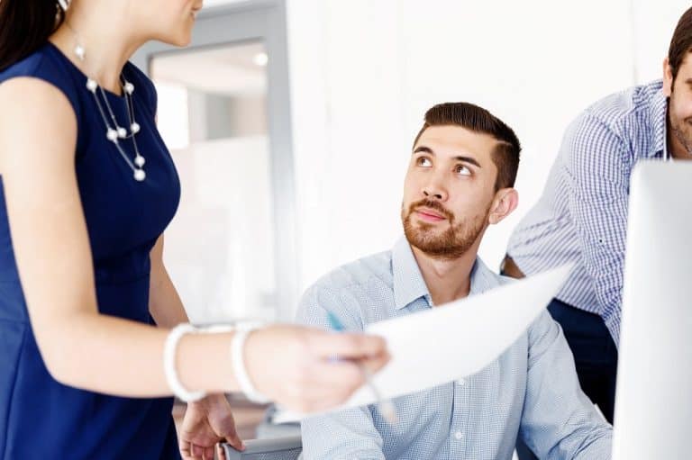 colleagues working together in the modern office