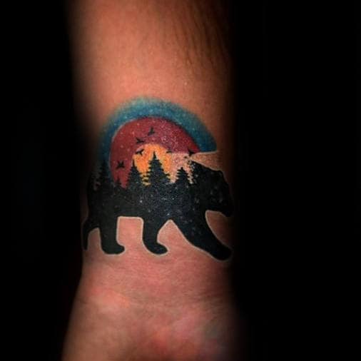 Colorado Bear Mens Small Wrist Tattoos