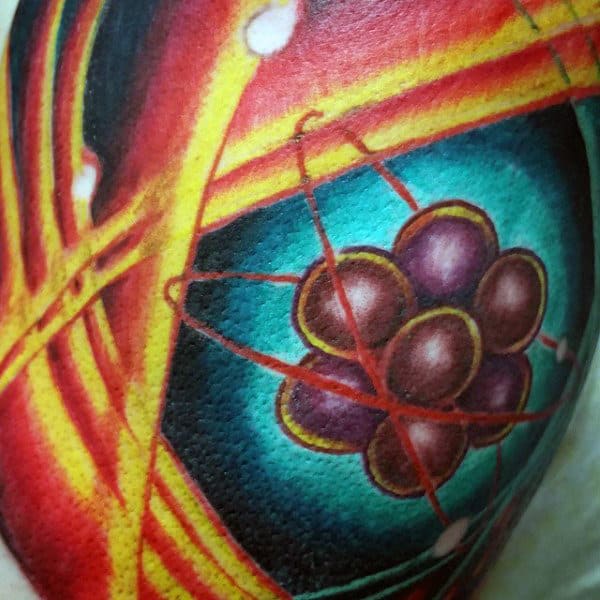 Colorful Atom Mens Arm Tattoo Ideas