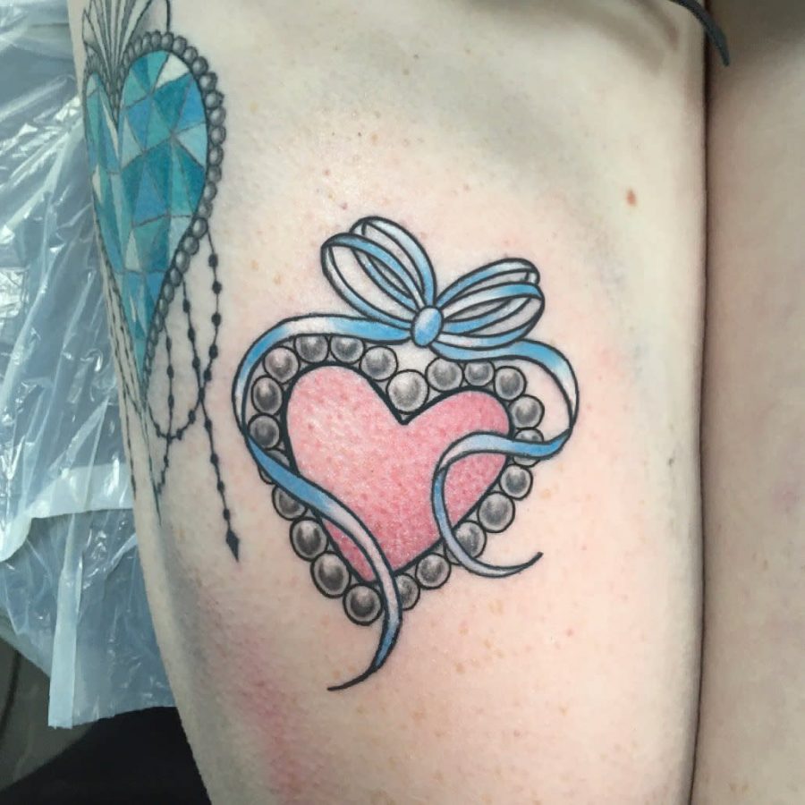 Colorful Candy Heart Womens Tattoo