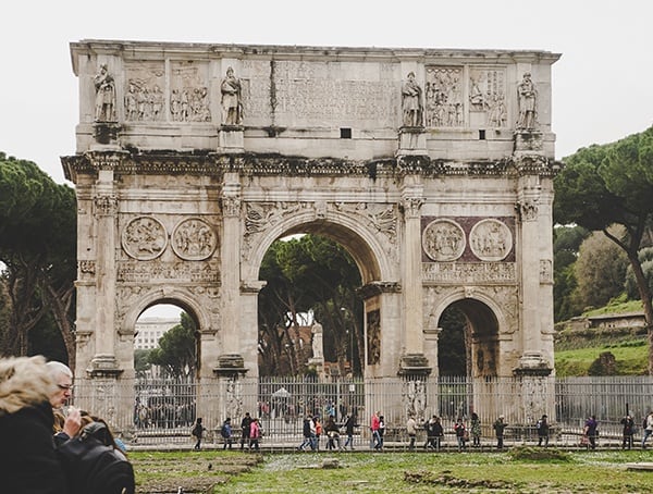Colosseum Outside Arch Castle Rome