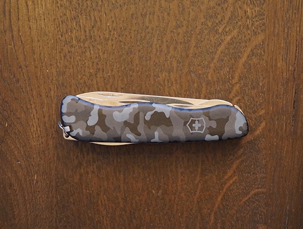 Compact Victorinox Skipper Navy Camouflage Pocket Knife Front View
