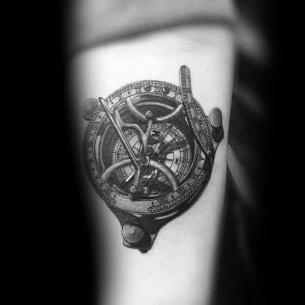 Compass 3d Realistic Small Unique Forearm Tattoos For Men