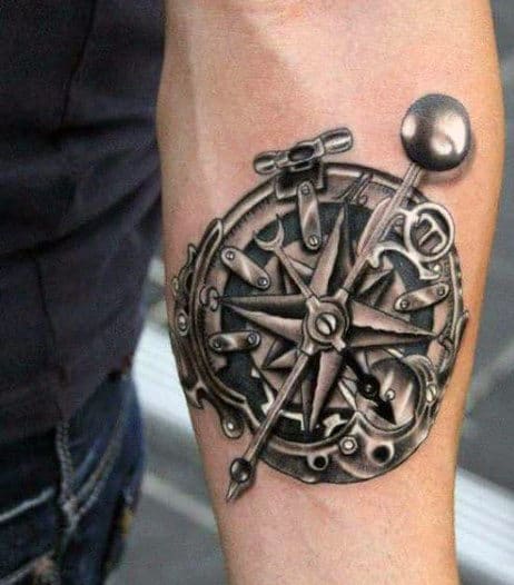 Compass Rose Tattoos For Men