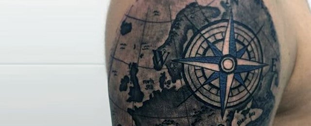 Compass Tattoo Designs For Men