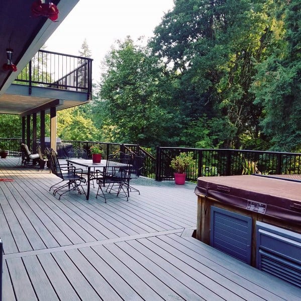 composite hot tub deck