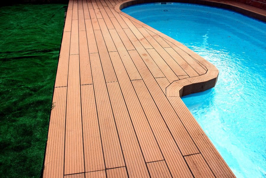 wood pool deck