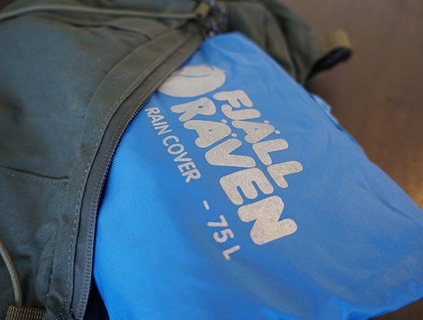Compressed Compact Fjallraven Kajka Backpack Rain Fly In Top Of Lid
