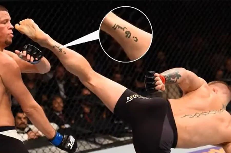 Arabic Writing Leg Tattoo