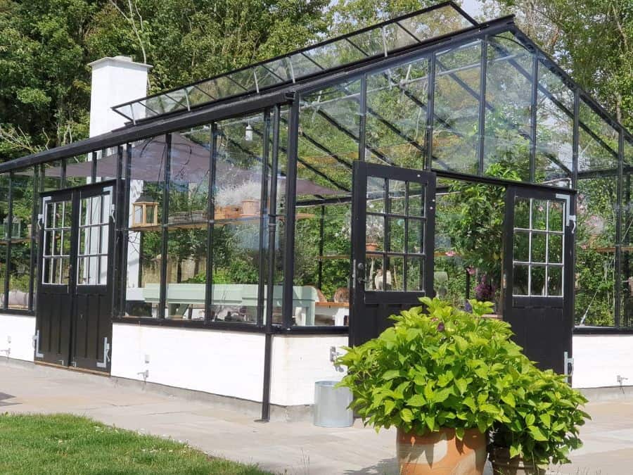 huge black frame conservatory greenhouse