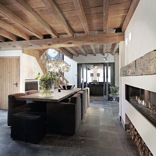 exposed wooden beams