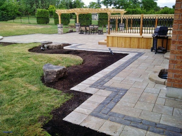 bordered paver patio
