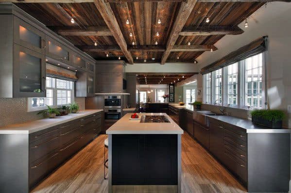 exposed wooden beams