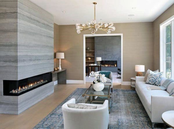 corner linear fireplace