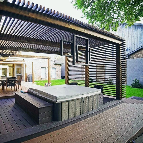 modern narrow paneling deck roof