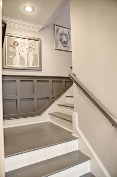 contemporary wainscoting stairway