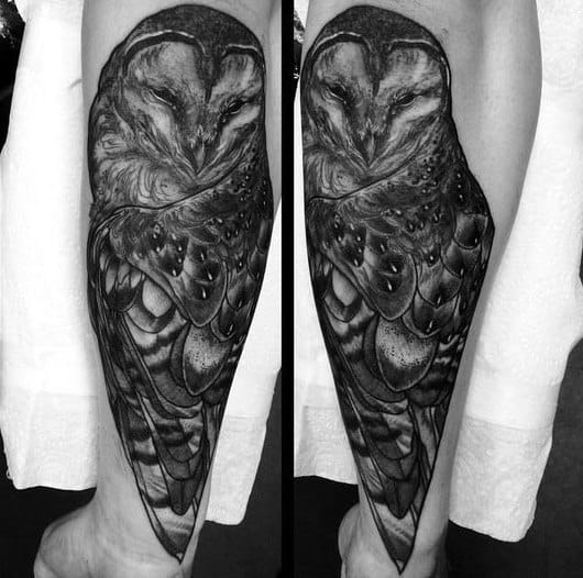 Cool Barn Owl Mens Forearm Tattoos