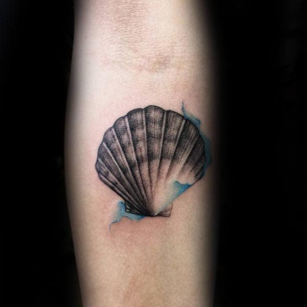 Cool Bay Scallop Guys Seashell Small Watercolor Tatoos