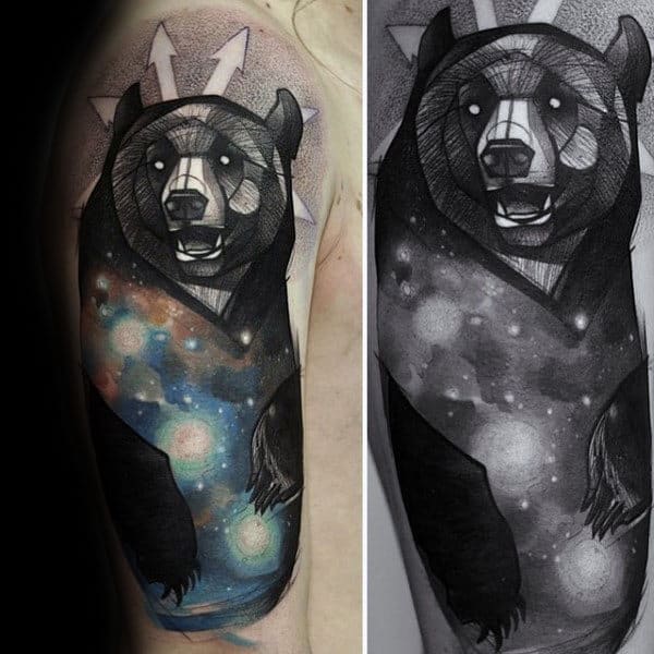 Cool Bear Upper Arm Male Unique Tattoo Ideas