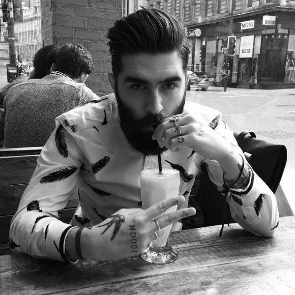 Cool Bearded Man With Slicked Back Hair