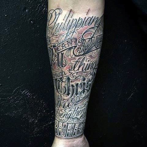 Cool Bible Verse Tattoos For Guys Forearm Sleeve Design Ideas