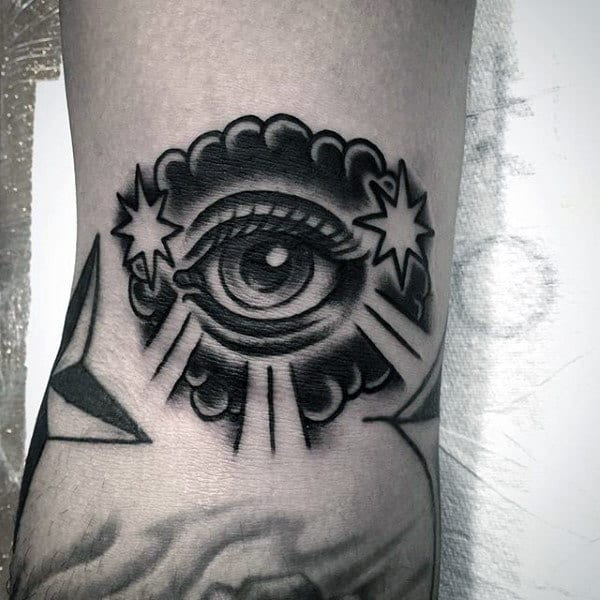 Cool Black Eye Tattoo Mens Forearms