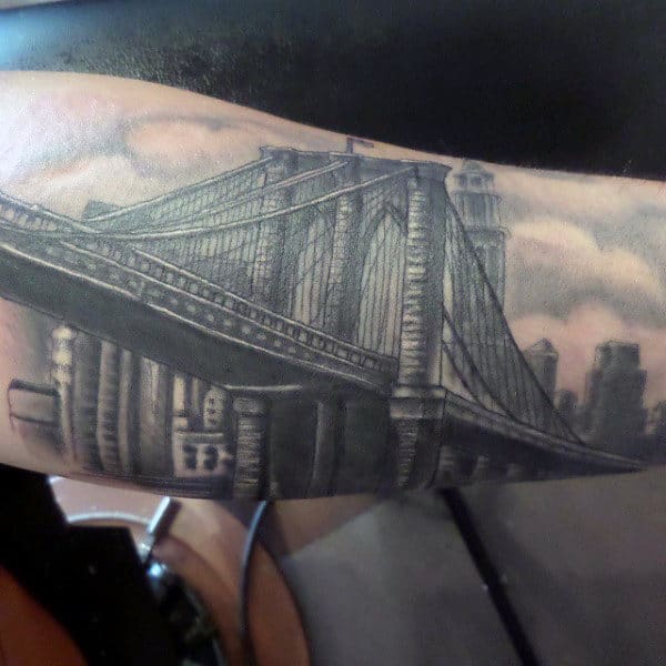 Cool Bridge Guys Forearm Tattoo Inspiration