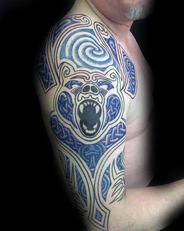 Cool Celtic Bear Claw Mens Half Sleeve Tattoos
