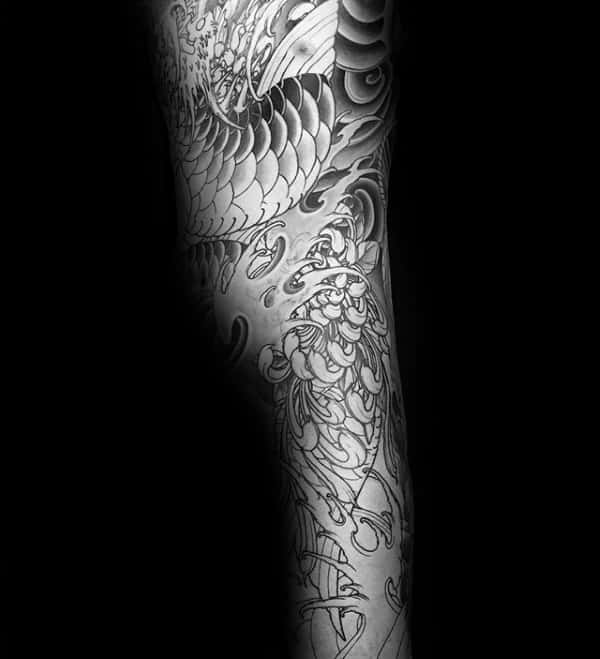 Cool Chrysanthemum Flower Male Tattoo Japanese Design Ideas