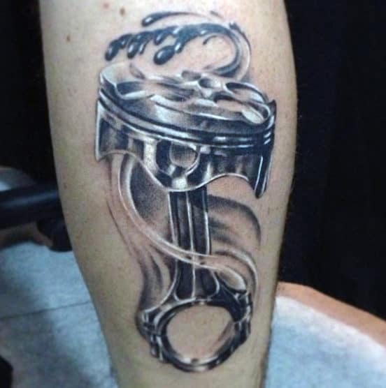 Cool Crosshead Piston Art Tattoo For Men