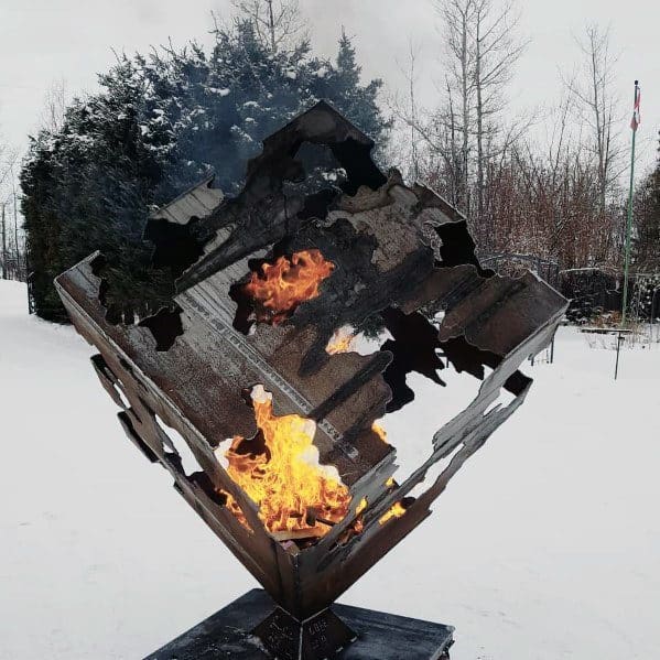 Cool Cube Steel Fire Pit Design Ideas