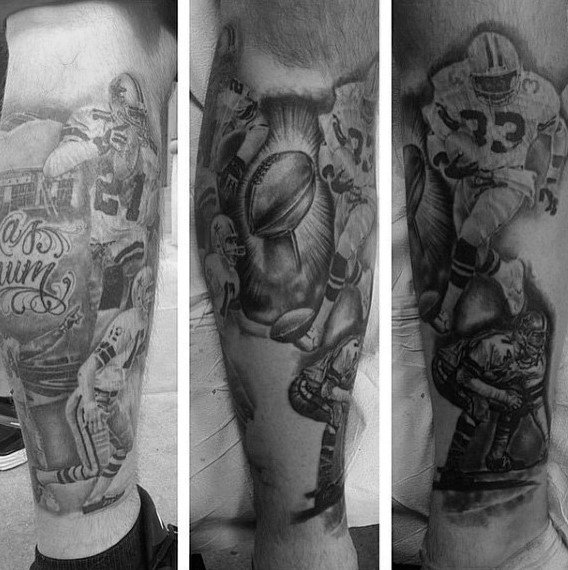 Cool Dallas Cowboys Football Themed Mens Leg Sleeve Tattoo