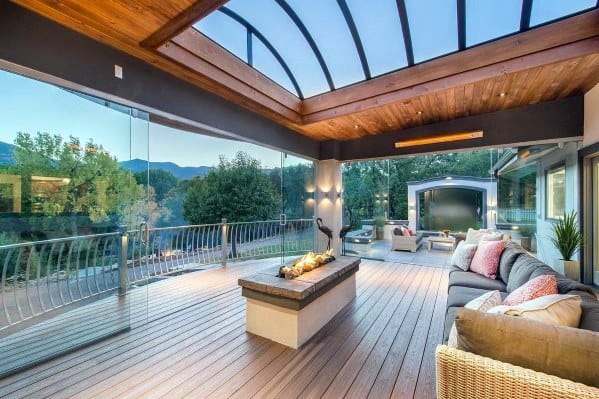 deck roof with skylight window