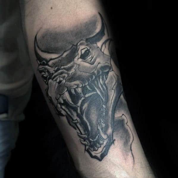 Cool Dragon Head Male Inner Forearm Tattoos