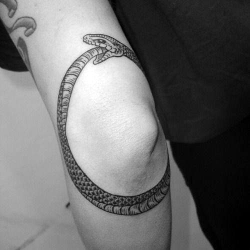 Cool Elbow Ouroboros Tattoo Design Ideas For Men