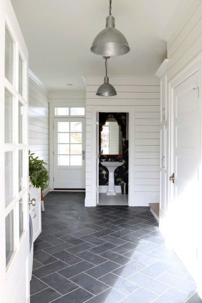 herringbone-patterned tiles