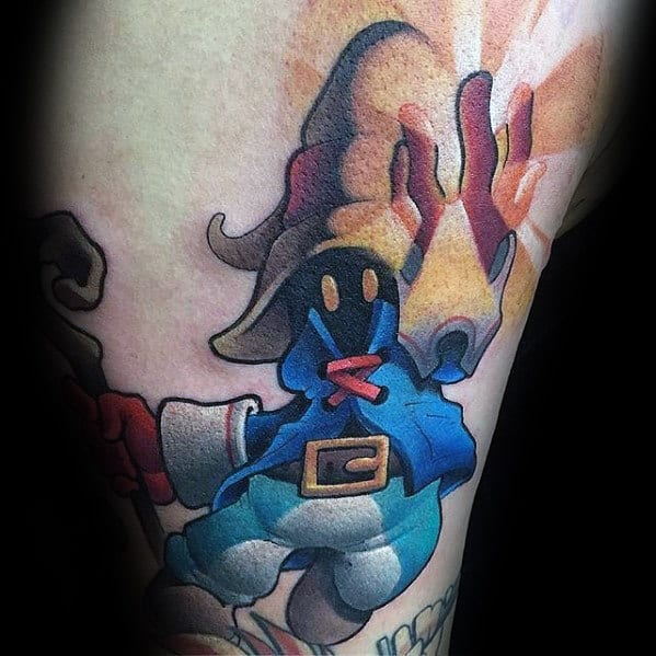 cool final fantasy ix vivi ornitier tattoo for men on arm