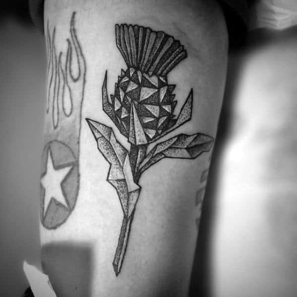 Cool Flower Origami Mens Inner Arm Tattoos