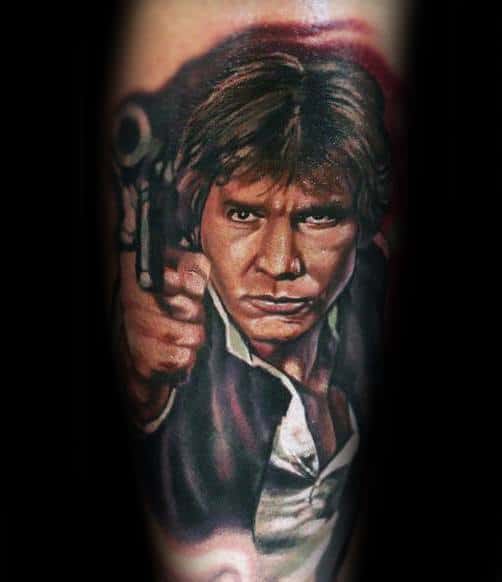 Cool Forearm Han Solo Tattoo Design Ideas For Male