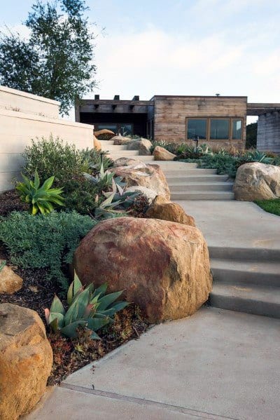 front yard rock garden