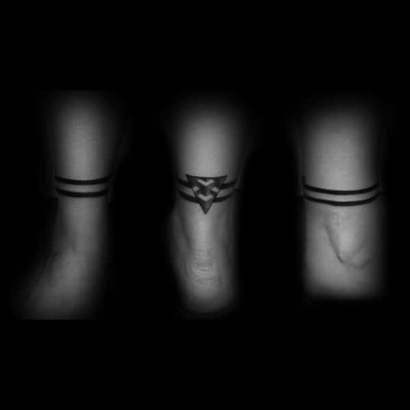 Cool Geometric Cubes 3d Ankle Band Tattoo Design Ideas For Male