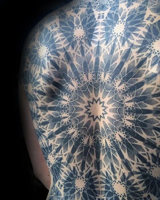 Cool Geometric Pattern Mens Artsy Back Tattoos
