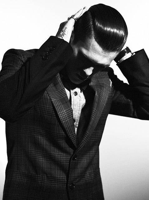 Cool Greaser Guys Rockabilly Long Hair Slicked Back