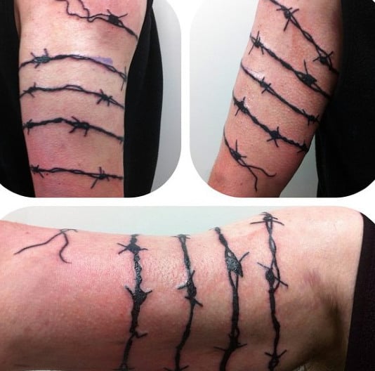 Cool Guys Barb Wire Arm Tattoo