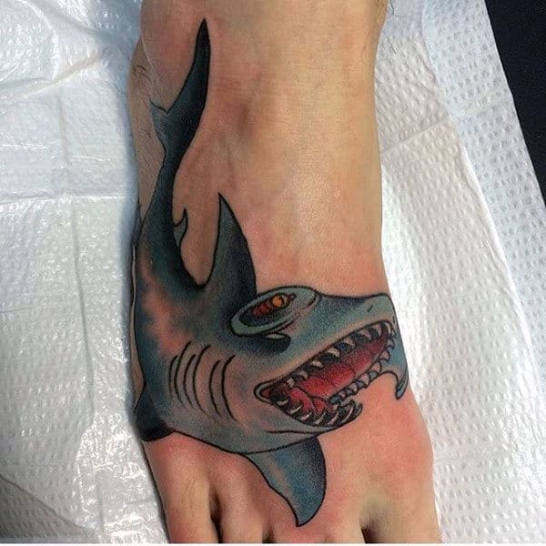Blue Whale Tattoo On Foot
