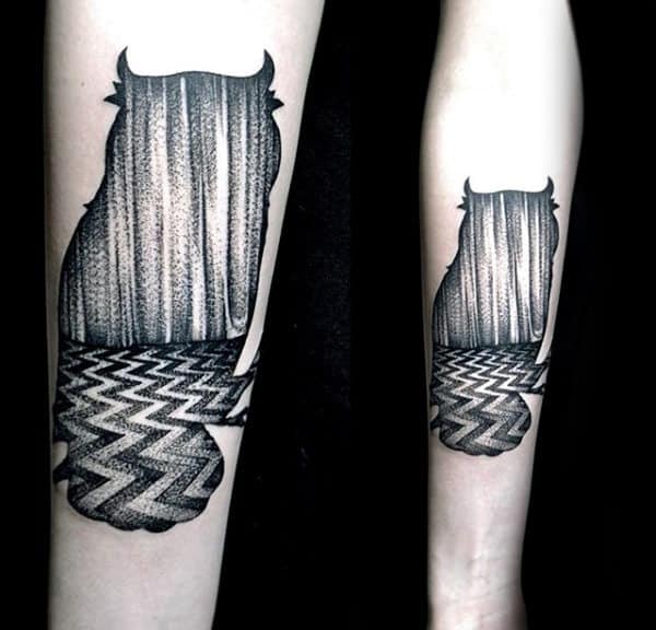Cool Guys Pattern Twin Peaks Inner Forearm Tattoo