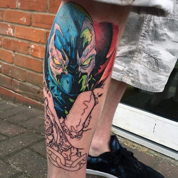 Cool Guys Spawn Leg Tattoo