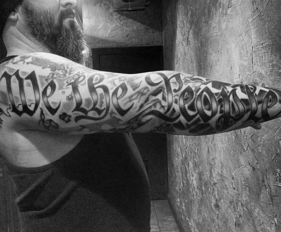 Cool Guys We The People Full Sleeve Tattoo