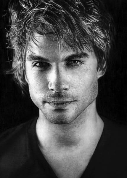 Man with tousled hair