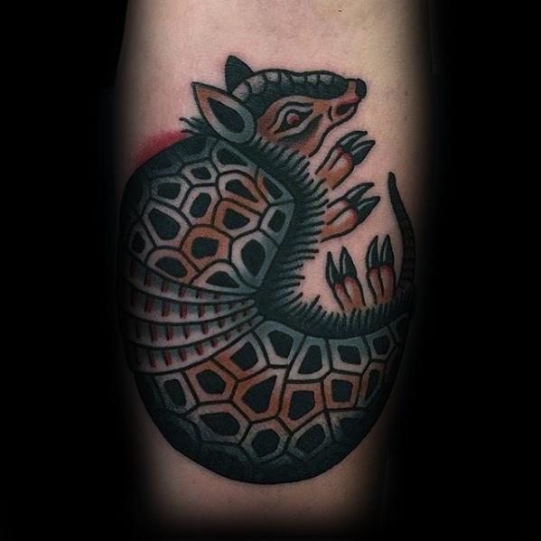 Cool Inner Forearm Male Armadillo Tattoo Designs